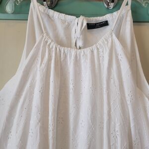 Lane Bryant White Eyelet Sleeveless Blouse